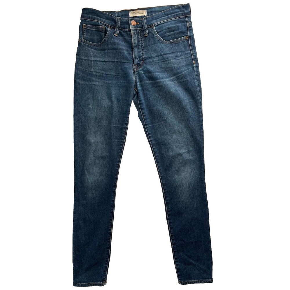 Madewell Roadtripper Mid Rise Skinny Jeans Women 27 Denim medium wash 28" inseam